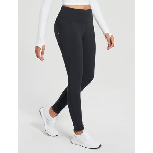 baleaf 25''/30'' Women's Fleece Lined Leggings Water Resistant High Waist Winter Running Hiking Pants Zipper Pockets