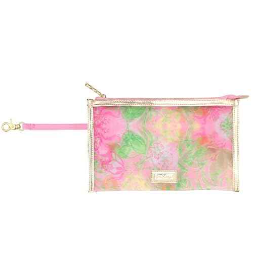 Lilly Pulitzer Pink Picnic Beach Cooler, Insulated Soft Cooler Bag with Adjustable Shoulder Strap and Zippered Top, Large for Groceries or Travel, Via Amore Spritzer