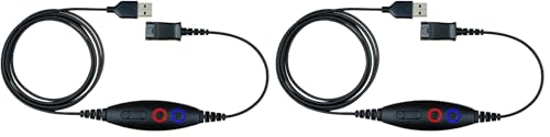 USB-A Adapter Cable to Plantronics QD Connects QD Headset to PC Laptop Phones Built-in Speaker Volume &amp mic Mute Controls | Connects QD Headset to Phone PC Laptop Built-in Speaker Volume Contro