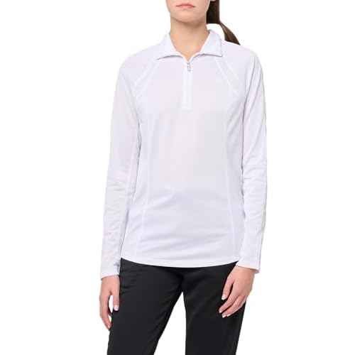 Ariat Women's Sunstopper 3.0 1/4 Zip Baselayer, White, Large