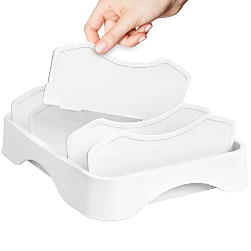 Simple Houseware Food Container Lid Organizer, Adjustable Dividers Lids Storage, 10''x8'', White - size: Small - 10.6'' x 8.3''
