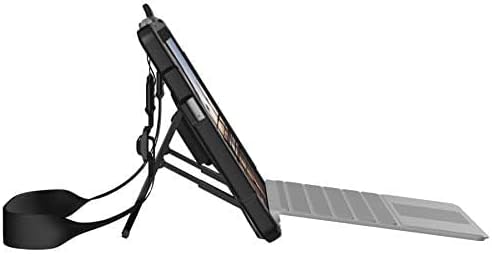 URBAN ARMOR GEAR UAG Microsoft Surface Go 4 / Surface Go 3 / Surface Go 2 / Surface Go Case [10.5-inch Screen] w/Hand Strap Outback Feather-Light Rugged Military Drop Tested Cover Black