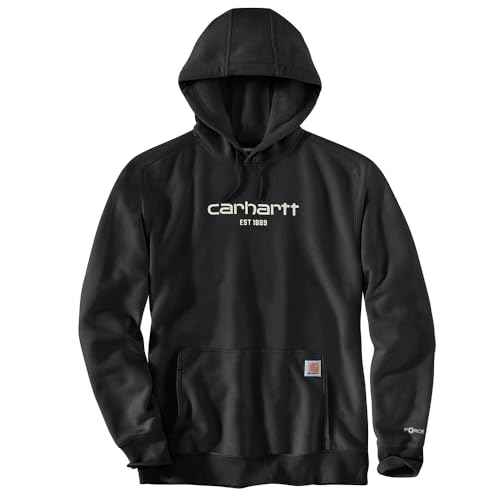 Carhartt Men's Force Relaxed Fit Lightweight Logo Graphic Sweatshirt, Black, Large/Tall