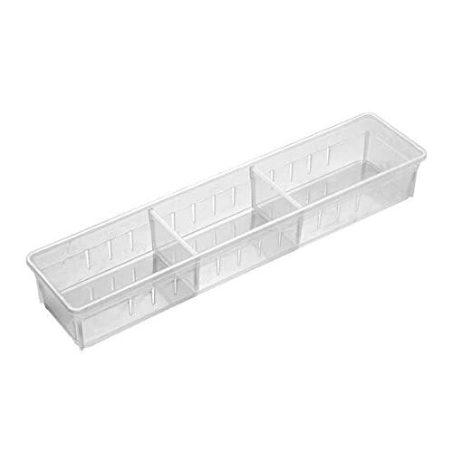 Chris.W Desk Drawer Organizer Tray with Adjustable Dividers, Multi-Drawers for Makeups, Utensil, Pens, Flatware and Junks - Set of 4 (2 Large + 2 Small),13.8 Inch Length - size: Large(2L + 2S)