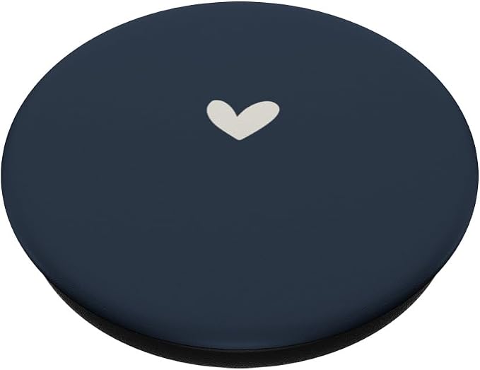 Dusty Navy Blue - Cute Simple Chic Boho Hand Drawn Heart PopSockets Adhesive PopGrip