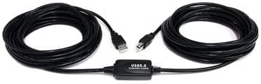 StarTech 30ft Active USB 2.0 Cable USB-A to USB-B Black (USB2HAB30AC) | Printer cable Cord Extension Male to Male Built-in equalizing chip for 30ft USB 2.0 connections
