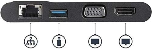 StarTech.com USB-C Multiport Adapter - USB-C Travel Dock with 4K HDMI or 1080p VGA, Gigabit Ethernet, 5Gbps USB-A 3.0 - Discontinued, Limited Stock, & Replaced by DKT31CHVL (DKT30CHV)