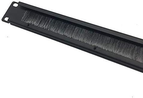 QiaoYoubang 10 Pack 1U Horizontal Rack Mount Cable Management Panel with Cable Entry Brush for 19-Inch Rack Or Cabinet Black (1UCMB1U10PC)