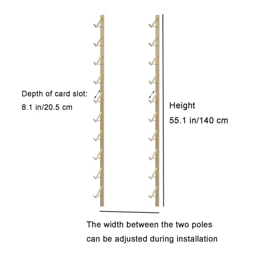 Wall Mounted Floor Tile Storage Rack, 10-Layer Porcelain Sample Display Stand, 55.1in/140cm High Multi Row Ceramic Stone Show Shelf, Card Slot Depth 8.1in/20.5cm (Gold) - color: Gold