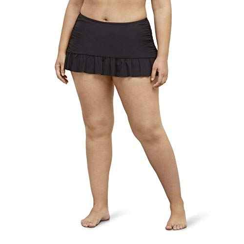 Kenneth Cole Reaction Women's Plus-Size Ruffle Shuffle Rouched Skirted Bottom