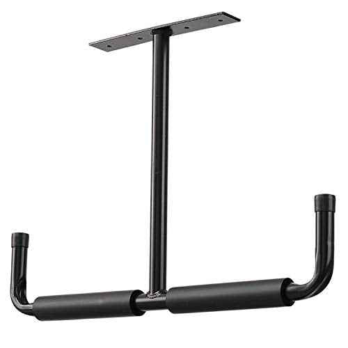 HOME RIGHT Overhead Garage Storage Hooks, Heavy Duty Double Ceiling Rack, 16.5¡¯¡¯ Utility Shed Hangers, Great for Pipe, Lumber, Ladder, Fishing Rod and Ski Board(4Pcs, Black)