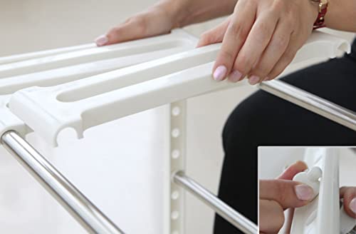 COELO Under Sink Organizer 2-Tier Expandable Shelf Kitchen Bathroom Cabinet Multi-purose Storage Standing Rack, White