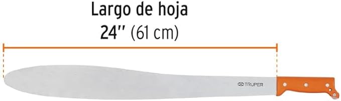 TRUPER T-1173-24P Orange Handle Caguayana Style Machetes 24" (61cm)