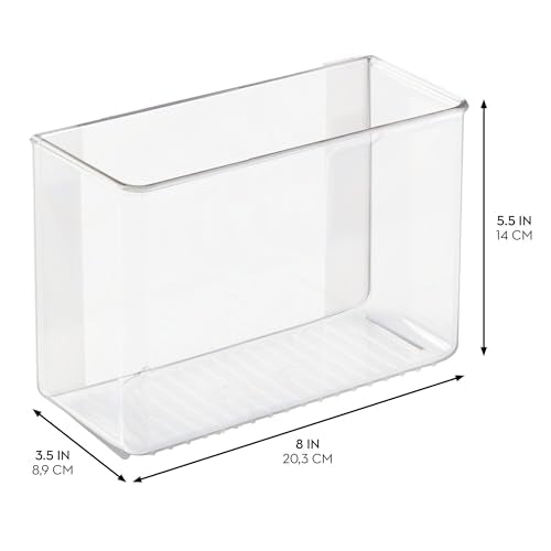 iDesign Adhesive Organizer Bin - Damage-Free Hanging for Kitchen, Bathroom, or Office - Set of 2 - Clear - style: Pack of 2