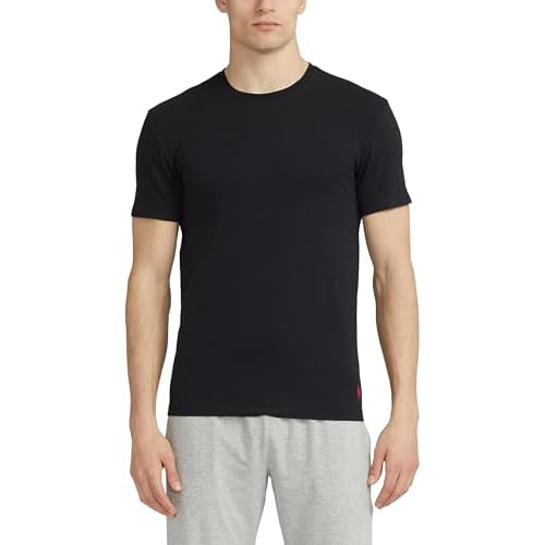 POLO RALPH LAUREN Mens 4d Flex Cooling Ventilation Cotton Modal Crew Undershirts, 3-Pack