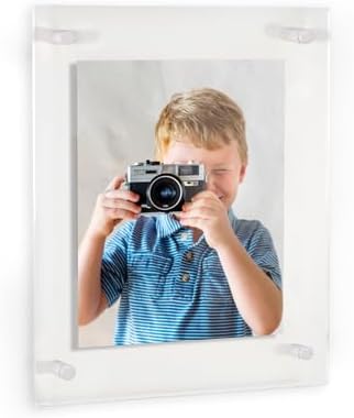 ArtToFrames 15x22 Inch Double Panel Floating Acrylic Picture Frame (Full Frame is 19x26) comes with White Standoff Hardware, Made in the USA, 1 Pack