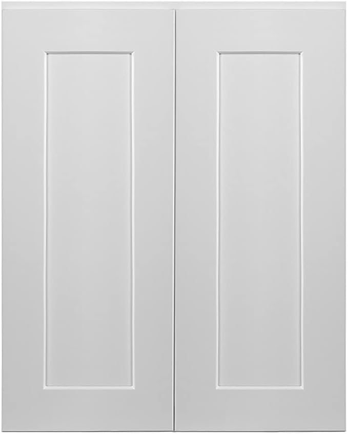 Design House Brookings Shaker Fully Assembled Wall Kitchen Cabinet W2430, 24 W x 12 D x 30 H, Painted White, Solid Wood, Design House, 613521