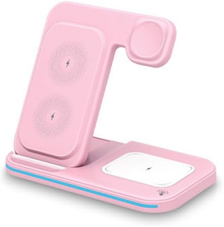 Foldable 3-in-1 Wireless Charging Station Fast Charging Stand Dock for Smart Watch Earbuds &amp Phone Magnetic Connection USB Powered