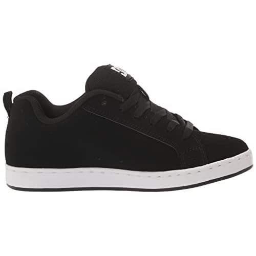 DC Women's Court Graffik Casual Skate Shoe,Black/White Stencil,8