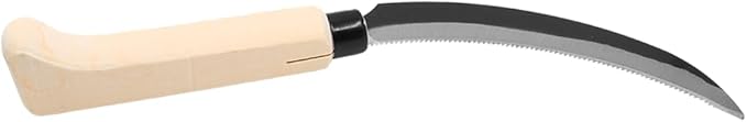 Zenport K202 Lavender Harvest Sickle/Berry Knife, Notched Wooden Handle, 6.5-Inch Curved Serrated Blade