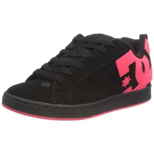 DC womens Court Graffik Skate Shoe, Black/Hot Pink, 9 US