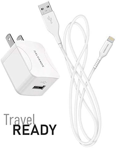 Galvanox iPhone Charger - 10W USB Wall Plug with MFi Apple Certified Lightning Cable (Dual Port)