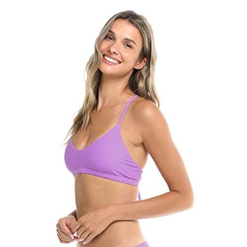 Body Glove Women's Standard Smoothies Ruth Solid Fixed Triangle Bikini Top with Adjustable Tie Back Detail