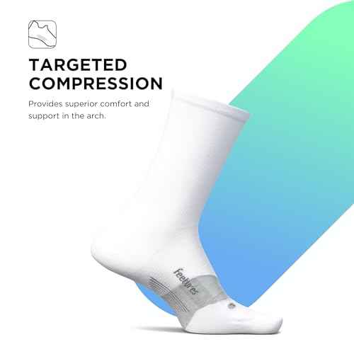 Feetures Elite Ultra Light Cushion Mini Crew Sock - Sport Sock with Targeted Compression