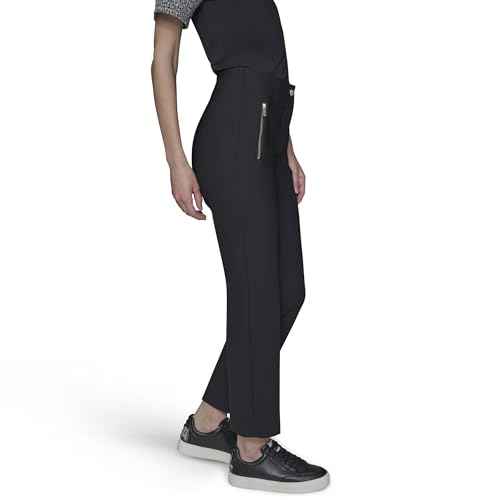 Karl Lagerfeld Womens Slim Nylon Compression Double Zip Everyday Pant
