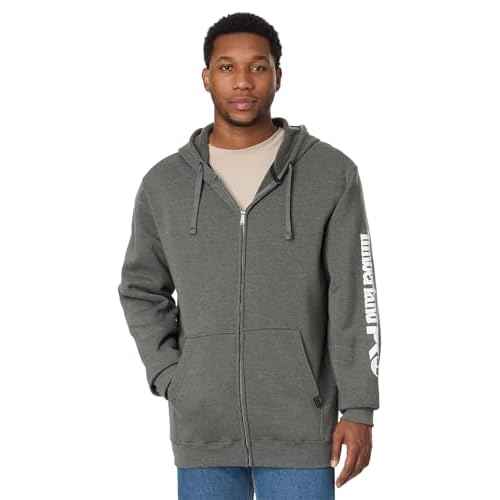 Timberland PRO Men's Hood Honcho Sport Full-Zip Hooded Sweatshirt, Dark Charcoal Heather/White, 2X-Large Tall