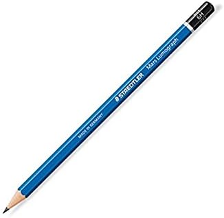 STAEDTLER Mars Lumograph 6H Graphite Art Drawing Pencil, Medium Hard, Break-Resistant Bonded Lead, 12 Pack, 100-6H, blue (100-6H VE)