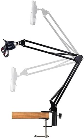 33'' Articulating Arm Phone Mount Stand for Baking Crafting Demo Videos/Live Streaming (Compatible with 4-6.5'' Screen Smartphone)