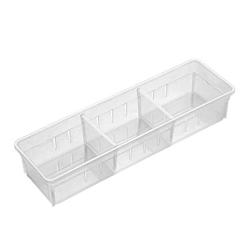 Chris.W Desk Drawer Organizer Tray with Adjustable Dividers, Multi-Drawers for Makeups, Utensil, Pens, Flatware and Junks - Set of 4 (2 Large + 2 Small),13.8 Inch Length - size: Large(2L + 2S)