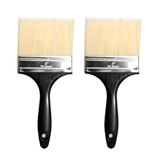 2 Pack - 4 inch Paint Brushes Latex or Oil Based Paints for Indoor or Outdoor