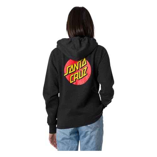 SANTA CRUZ Classic Dot Zip Hooded Regular Sweatshirt Char Hthr Lg Womens