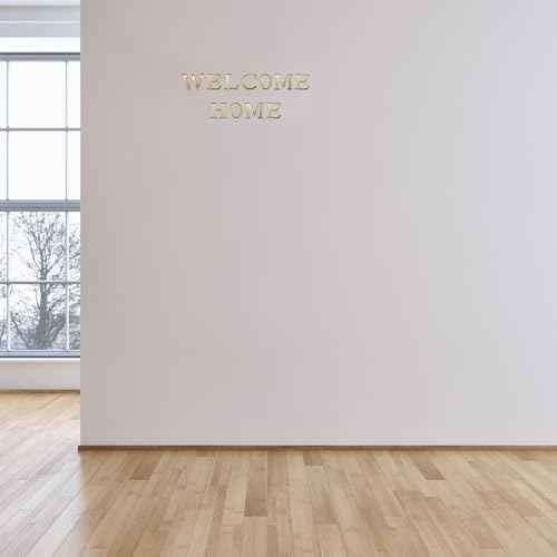PATIKIL 3D Acrylic Alphabet Mirror Wall Stickers Symbol & Self-Adhesive Home Decor Letter Sign Art Sticker Decal for DIY Home Decoration Light Gold