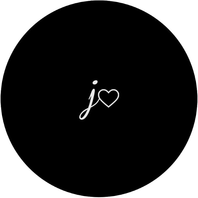 White Initial Letter J Heart Minimalist Black PopSockets Adhesive PopGrip