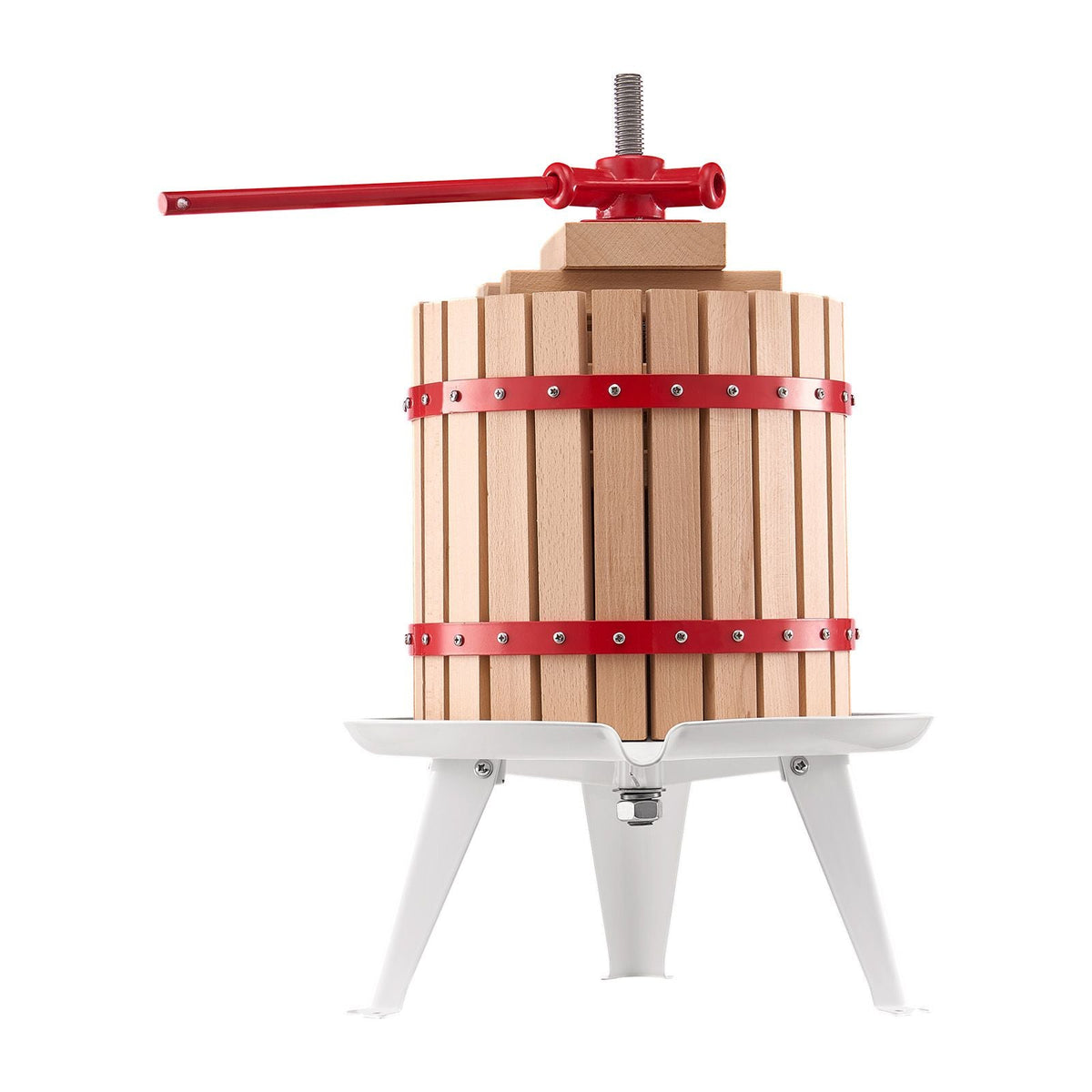 3.2 Gal/12L Fruit Wine Press, Solid Wood Basket with 8 Blocks, Heavy Duty Manual Juice Maker, Cider Apple Grape Tincture Honey Olive Oil Making Press with Handle for Kitchen, Home