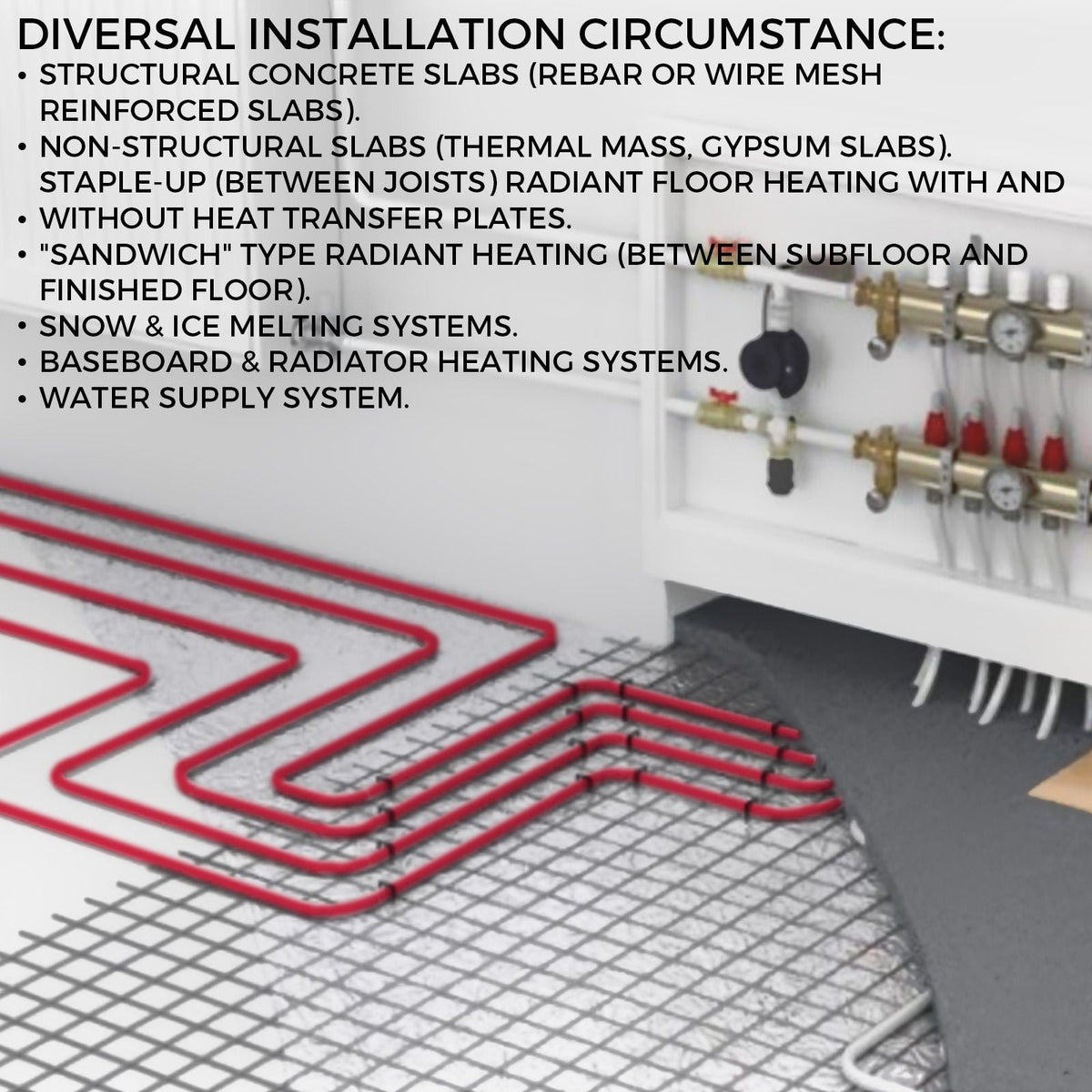 3/4" X 300Ft PEX Tubing Pex-B Red Hydronic Radiant Floor Heat Heating System Pex Pipe Pex Tube (3/4" , 300Ft/Red)