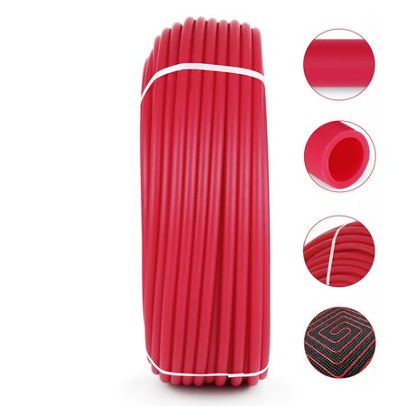 3/4" X 300Ft PEX Tubing Pex-B Red Hydronic Radiant Floor Heat Heating System Pex Pipe Pex Tube (3/4" , 300Ft/Red)