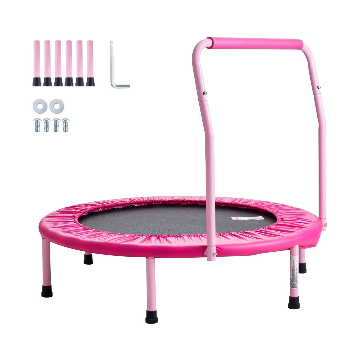 36" Kids Trampoline, 3FT Indoor Outdoor Trampoline, Foldable Mini Trampoline with Handle, Rebounder Trampoline for Toddlers, Birthday Gift for 3+ Years Children, Boys Girls for Fun, Pink