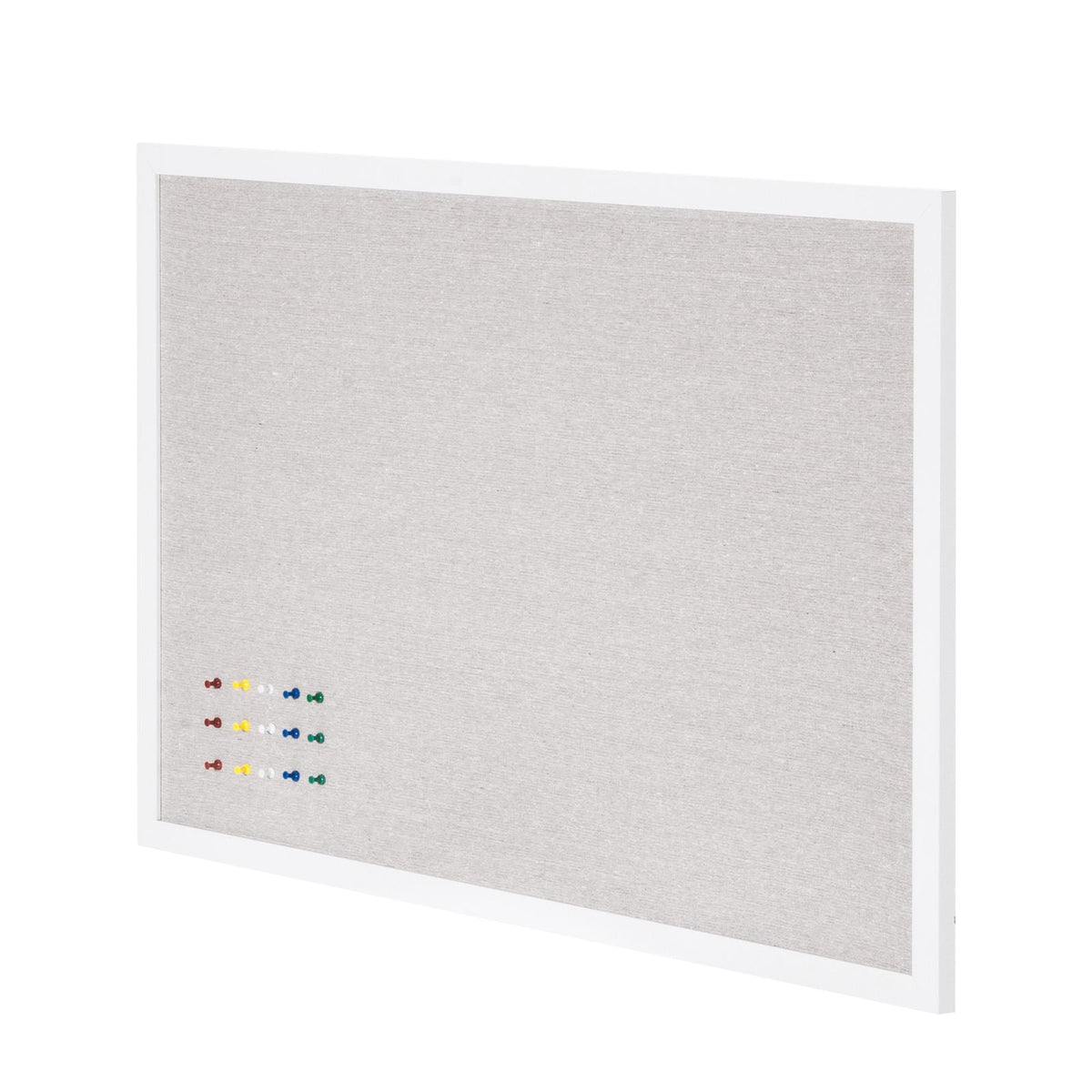 36"x24" White Cork Board with Linen Surface – Stylish Wall-Mounted Bulletin Board for Home, School, Office – Elegant & Functional Noticeboard