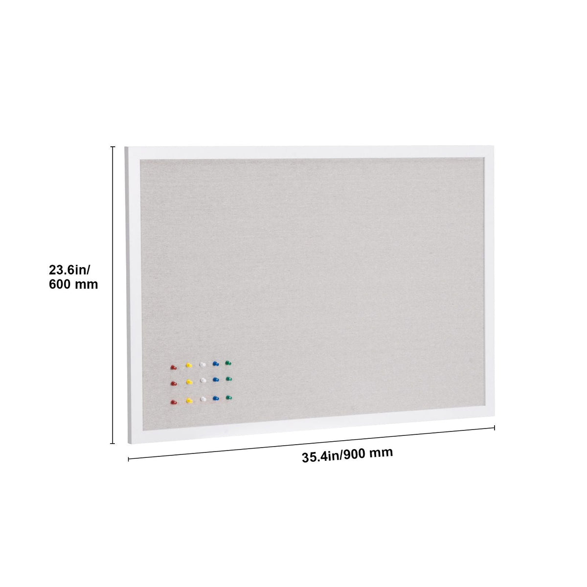 36"x24" White Cork Board with Linen Surface – Stylish Wall-Mounted Bulletin Board for Home, School, Office – Elegant & Functional Noticeboard