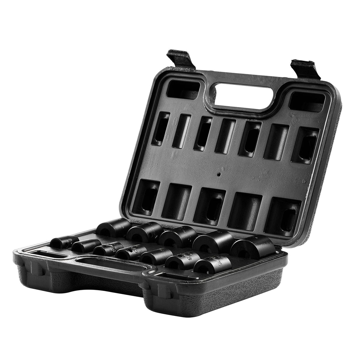 3/8" Drive Impact Socket Set, 12 Piece Shallow Socket Set SAE 5/16"-1", 6 Point Cr-Mo Alloy Steel for Auto Repair, Easy-to-Read Size Markings, Rugged Construction, Includes Storage Case