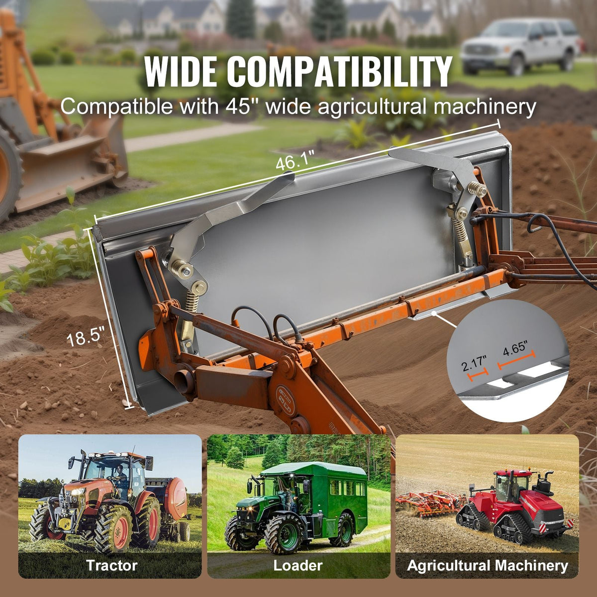 3/8" Skid Steer Attachment Plate, Universal Quick Attach Plate, Skid Steer Mount Plate, Quick Attachment Loader Plate Compatible with Deere, Kubota, Bobcat, Mahindra Skid Steers and Tractors