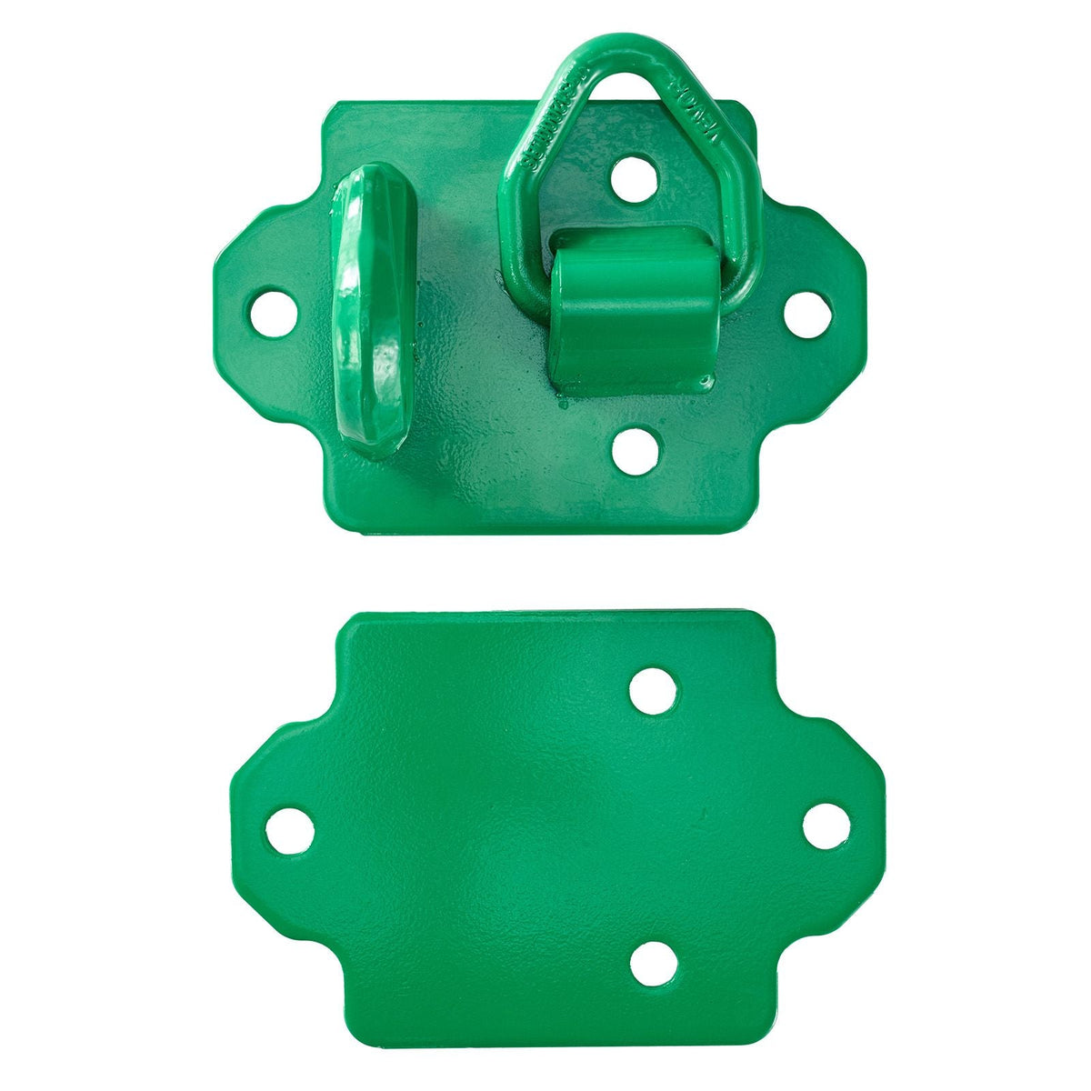 3/8" Tractor Bucket Hooks with Tie Down Ring, Grade 70 Forged Steel 2 Pack Bolt-On Grab Hook with Back Plates Work Well for Tractor Bucket RV UTV Truck Maximum Break Strength 15,000 lbs, Green