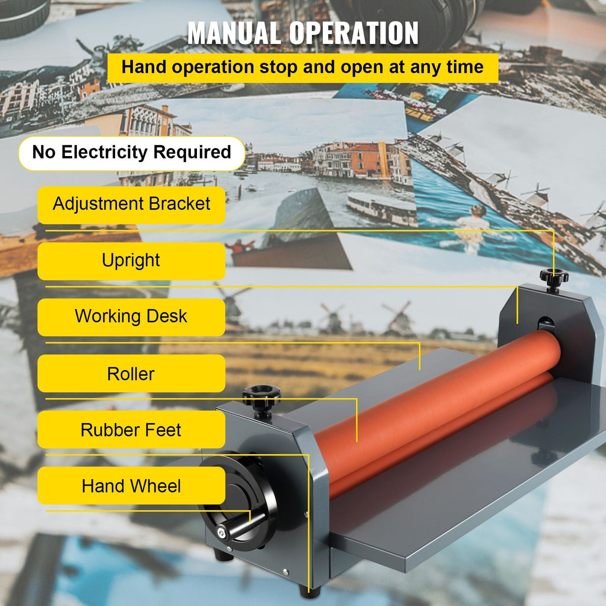 39" 1000MM Manual Cold Roll Laminator Vinyl Photo Film Mounting Laminating Machine
