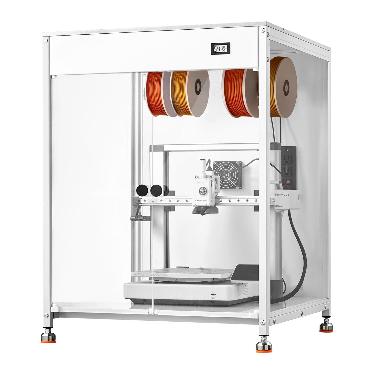 3D Printer Enclosure with Ventilation, Dustproof Waterproof Transparent Acrylic 3D Printer Tent, Constant Temperature Protective Case with LED, Compatible with Bambu Lab, Ender, Neptune, Kobra