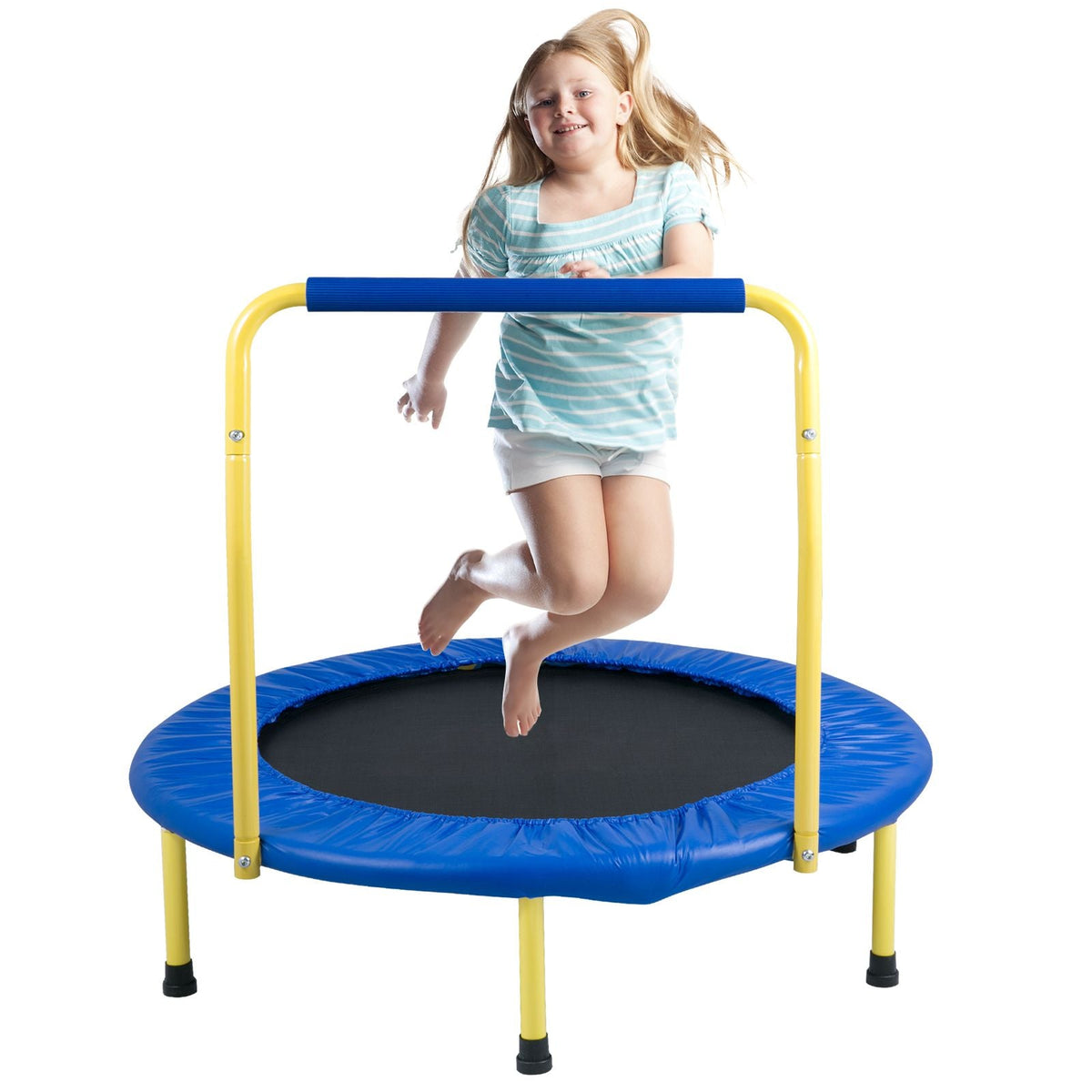 3FT Trampoline for Kids, 36" Trampolines Indoor/Outdoor Trampoline for Toddlers, Foldable Mini Baby Trampoline with Foam Handle, Recreational Trampoline Birthday Gift for 3+ Years Kids