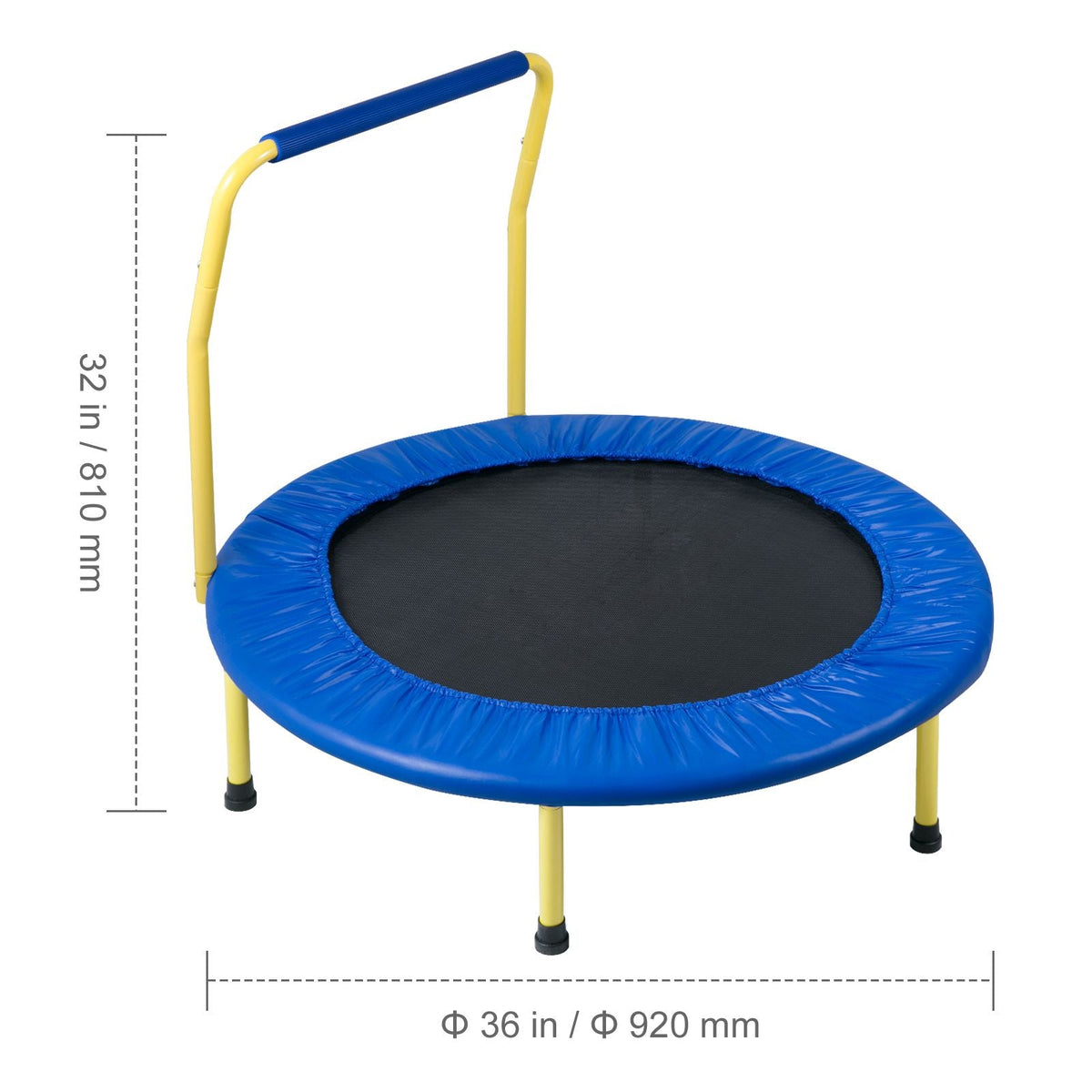 3FT Trampoline for Kids, 36" Trampolines Indoor/Outdoor Trampoline for Toddlers, Foldable Mini Baby Trampoline with Foam Handle, Recreational Trampoline Birthday Gift for 3+ Years Kids